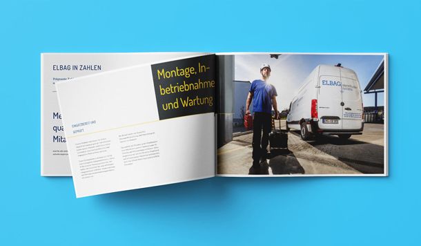 Imagebroschüre der ELBAG Energietechnik aus Weisel von WOA Designagentur gestaltet