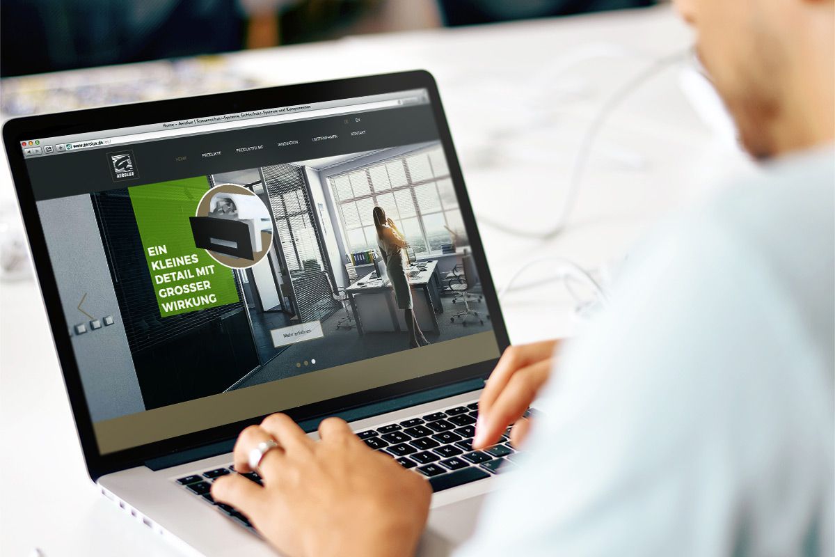Webdesign für die Homepage von Aerolux GmbH als Referenz der WOA Webdesign-Agentur
