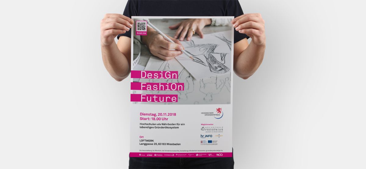 Plakat für »Design Fashion Future«-Veranstaltung bei Hessischer Gründerpreis